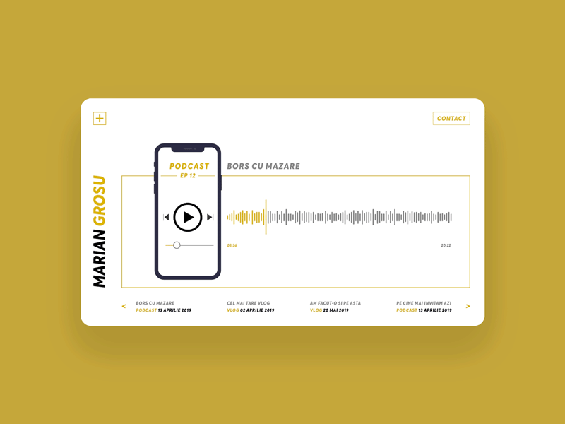 Personal Podcast design animation design ui ux web