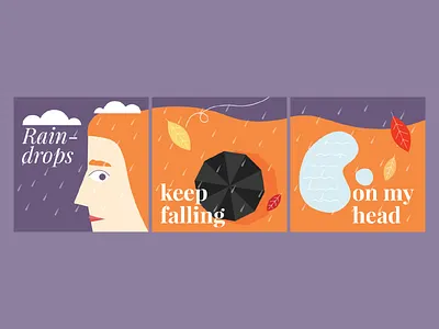 Autumn autumn autumn leaves illustration illustration art rain vector