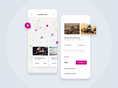 Activity Point — Enter, Search, & Enjoy animation app application bar branding card cards clean event gif illustration ios map party pin social sport travel ui venue
