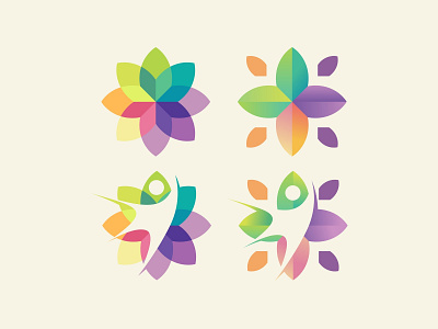 Colorful flower with man app brand branding care character colorful design entertainment flower health icon illustration logo people sports ui ux vector yoga