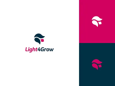 Light4Grow online shop logo brand identity branding color creative design electrical shop flower grow identity lamp led light lighting logo logo design minimal online plant shop vector