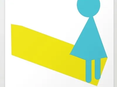Follow animation blue childrens illustration design flat illustration illustrator minimal vector white space yellow