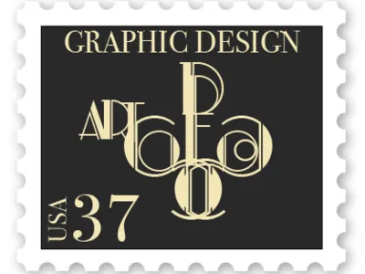Art Deco Stamp Design art deco children book illustration design flat illustration illustrator lettering minimal stamp design typography