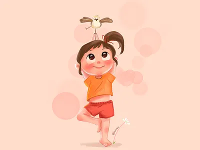 Yoga girl character art character design cute art freelancer illustration illustration artist illustrator illustrator design procreate yoga