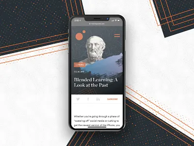 Blog Header - Blended Learning: A Look at the Past art blog blue branding collage cool design gradient illustration iphone x mobile pattern