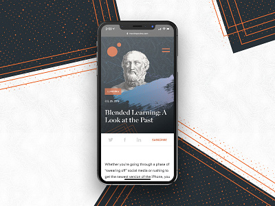 Blog Header - Blended Learning: A Look at the Past art blog blue branding collage cool design gradient illustration iphone x mobile pattern