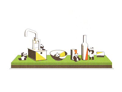 Kitchen art design illustration japan kitchen