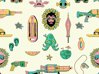 Riot Pool Party illustration party pool pool party riot games