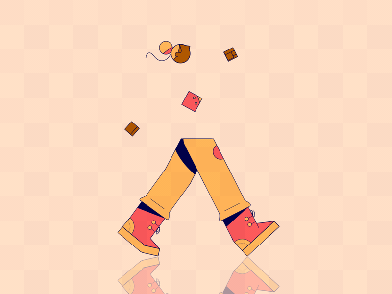 Geometric Walk Cycle animation character design fireart fireart studio flat motion design motion graphics