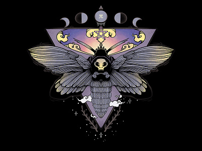 Death Head Moth Illustration apple pencil artwork bug butterfly death head hawk moth death head moth digital art drawing illustration illustrator ipad ipad art moth mother skull tshirt design