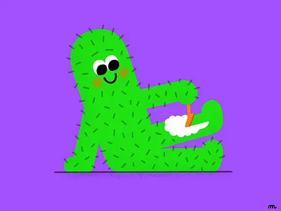 Cactus Epilation cacti cactus character epilation flower food fun illustration plant shaving