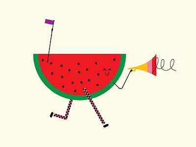 Watermelon celebrate character color design doodle graphic illustration minimal pride rainbow watermelon