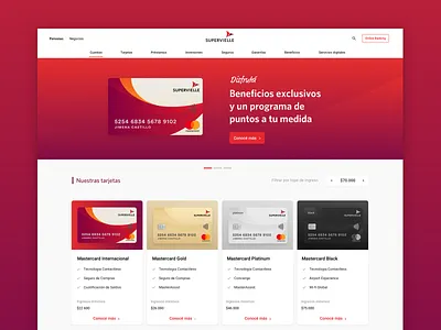 Website • Supervielle bank bank card responsive design user experience ux ui website