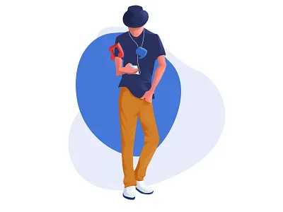 Music & Messaging 100 days challenge app character concept design illustration messaging minimal mobile music music player ui design vector