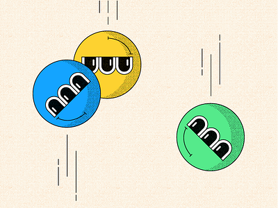 Bounce ball balls bounce color colorful eyes face illustrate illustration