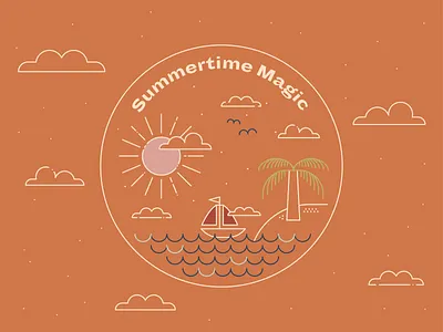 Summertime Magic badge badgedesign illustration summer summertime sun sun illustration