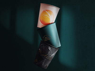 Soul Coffee Roasters coffee cups branding coffee coffee brand coffee cups coffee illustration illustration packaging tropical leaves