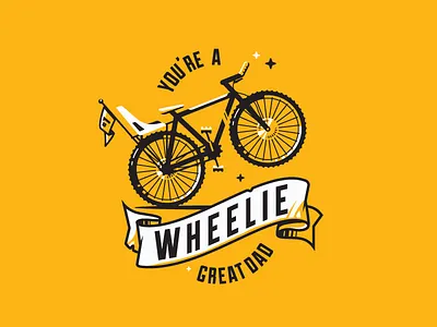 Father's Day Card banner bicycle bike dad father fathers day type wheelie