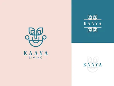 Kaaya Living Logo body branding eye face identity living logo logomark meditation sanskrit typography yoga