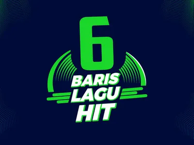 6 Baris Lagu Hit branding design graphic graphic design green icon masthead typography vector