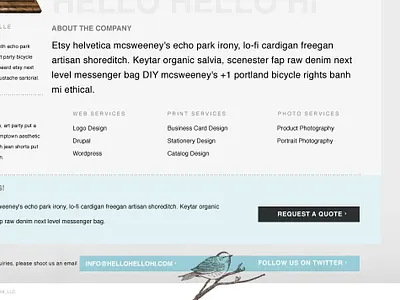 Hello Hello Hi bird birds black blue corporate gray hipster ipsum informationdesign portlandia