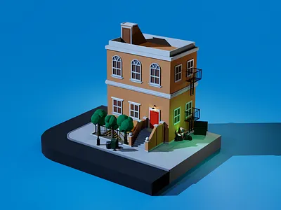 Townhouse 3d 3d art blender blender3d building cartoon city house