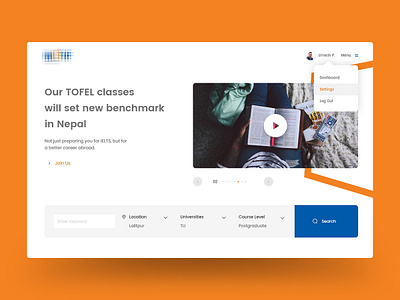 Consultancy Landing Page abroad clean design colorfull consultancy flat landingpage minimal students study abroad technical tofel typography ui uidesign ux