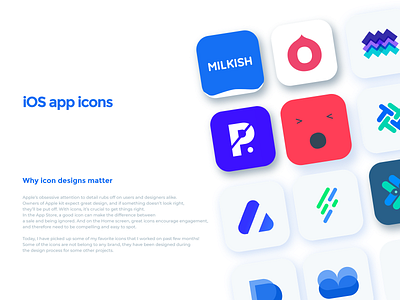 iOS app icon collection animation app app icon app icon design app icons branding design geometric icon app illustration ios ios app design ios13 logo symbol logomark minimal symbols ui ux vector
