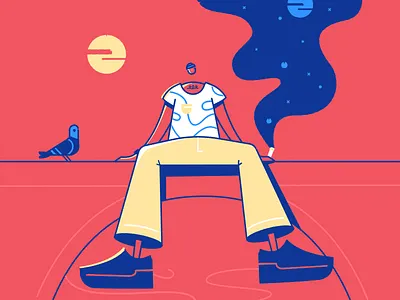 Bridge affinity affinitydesigner bridge character illustration pigeon sun vector