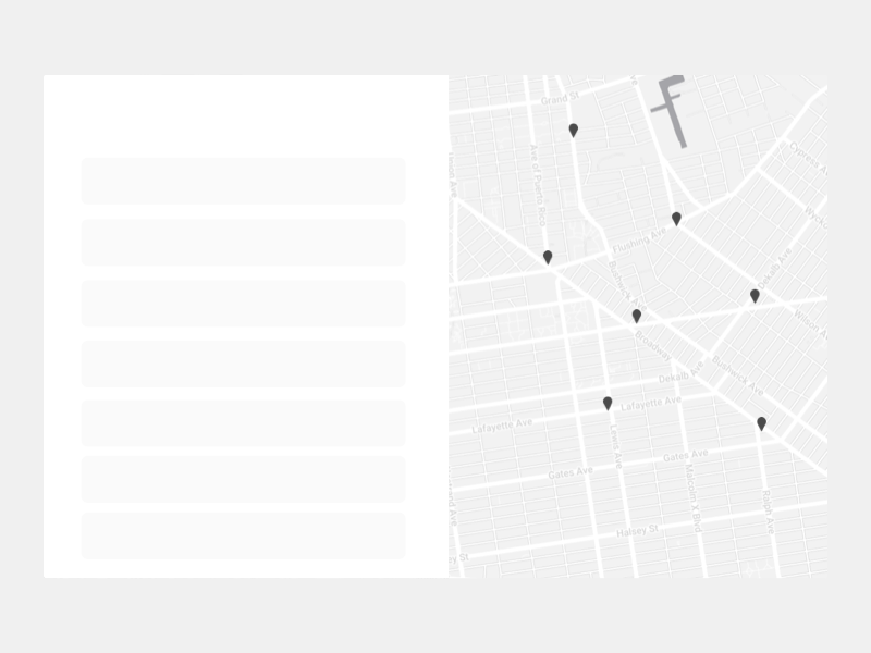 Map interaction animation app interaction list map principle ui ux wireframe