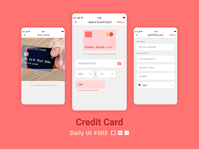 Daily UI #002 Credit Card daily ui dailyui