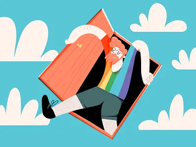 Pride Month cloud coming out digital art door illustration lgbtq lgbtqia pride pride 2019 pride month print sky