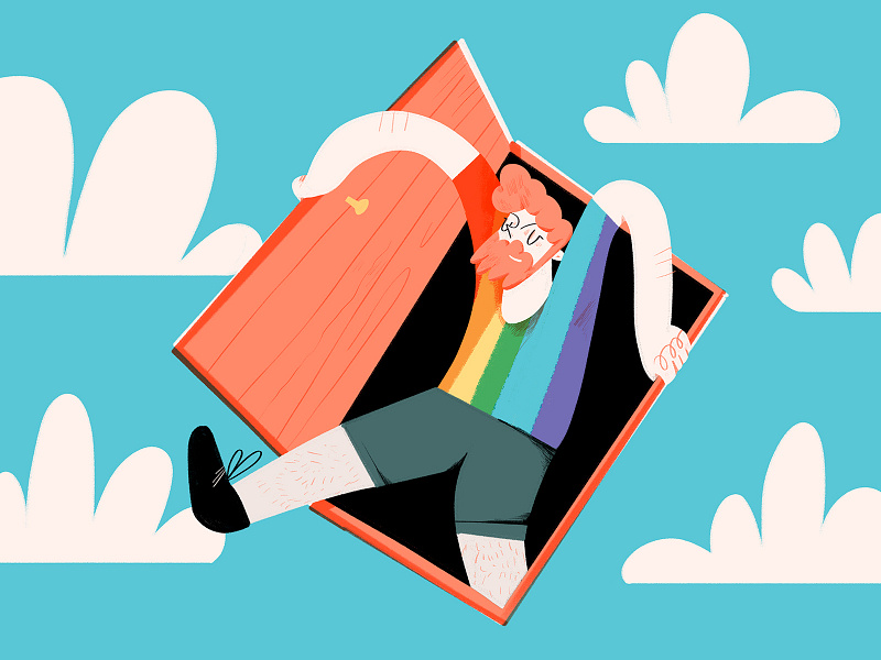 Pride Month cloud coming out digital art door illustration lgbtq lgbtqia pride pride 2019 pride month print sky