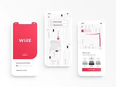 Taxi App Concept for Tesla clean lyft minimal ride app rideshare taxi taxi app tesla uber ui