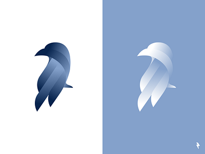 Raven bird bird icon branding character eagle emblem flat gradient gradient design graphic design icon illustration linework logo mark negative space negativespace raven ravens vector