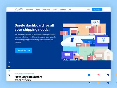 Logistics Landing Page landing page logistics planet shipping transport truck web design weight