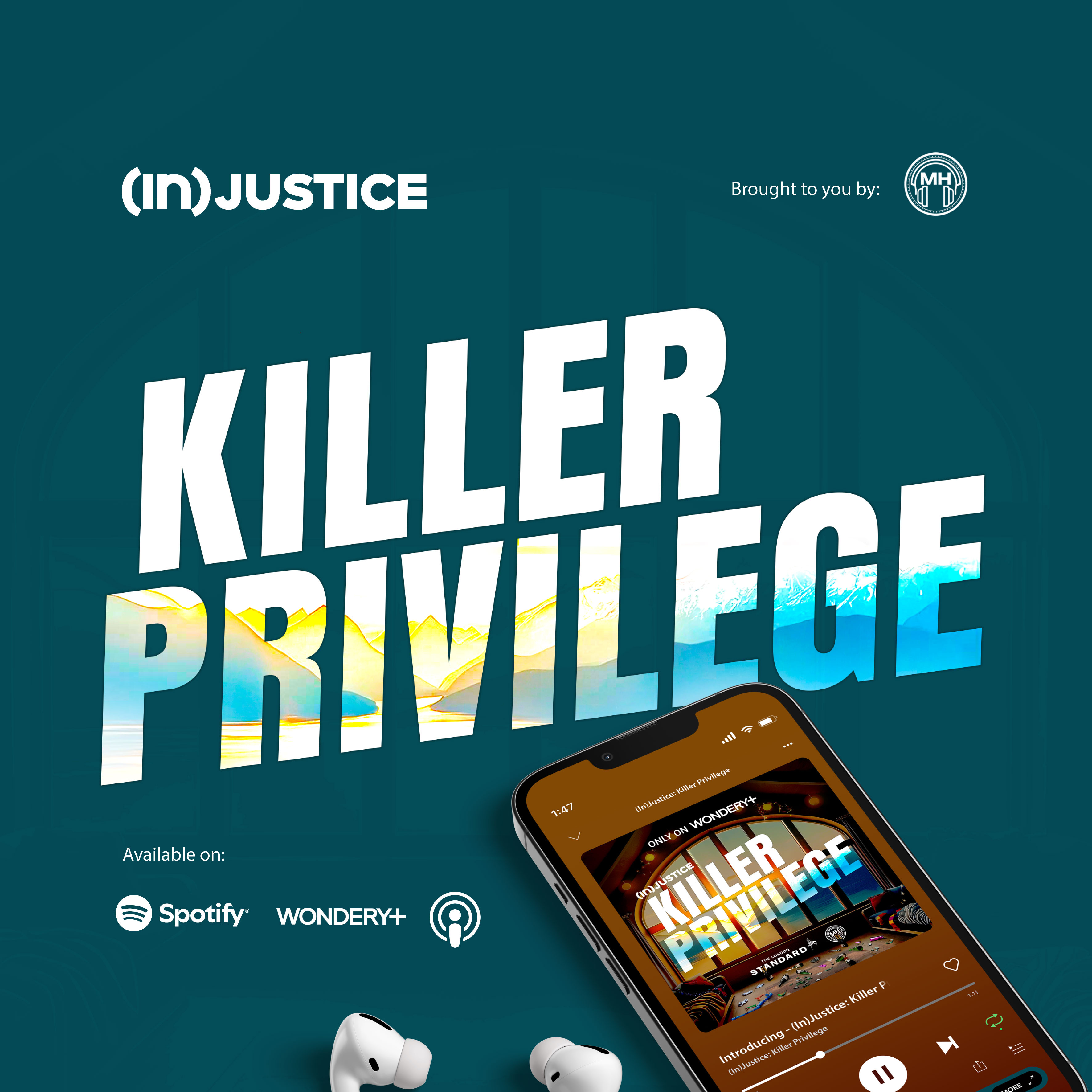 Podcast Cover Design - (In)Justice: Killer Privilege animation branding crime design graphic design illustration illustrator logo logo type photoshop podcast podcast cover vector