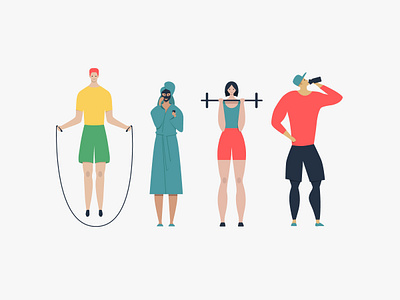 [2/4] Healthy lifestyle Illustrations for Macrovector 2d character character design colors digitalart dribbble flat healthy illustration sport vector
