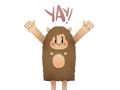 “Y” is for Yay happy Yeti 36 days of type character elena greta fantasy fur happy wild yay yeti