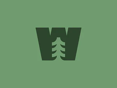 W for Wald / Woods graphicdesign illustration logo logodesign logomaker negativespace staybold