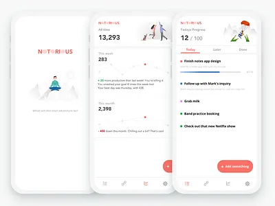 Notorious animation app concept dailyui design fun icon minimal mobile simple sketch ui vector