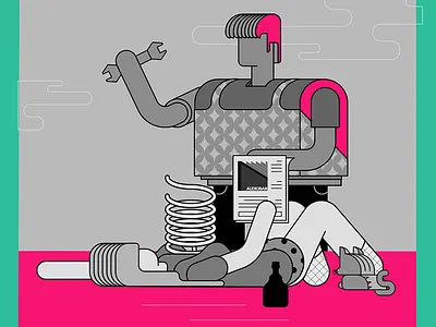 Audioban may version 2 artwork audioban burak beceren calendar character design design doodle drawing event flat flyer graphic design illustration may music program sketch typography vector worker