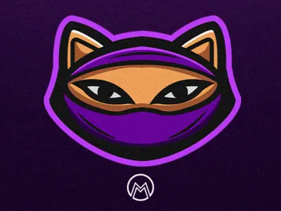Ninja Kat Mascot Logo 2d logo branding concept esports logo mascot mascot design mascot logo