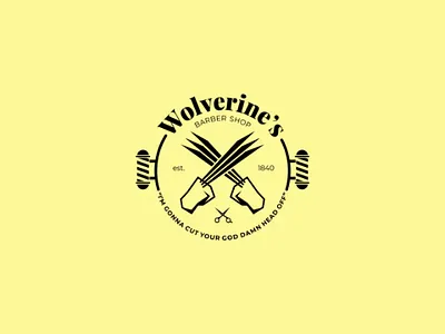 Wolverine's Barber Shop barber brand branding comic comics design graphic graphic design identity logo marvel shop superhero wolverine