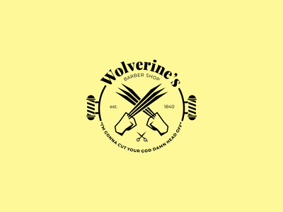 Wolverine's Barber Shop barber brand branding comic comics design graphic graphic design identity logo marvel shop superhero wolverine