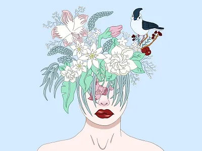 Dribbble Winter Mama dailyillustration design art drawing dribbble flower mama procreate