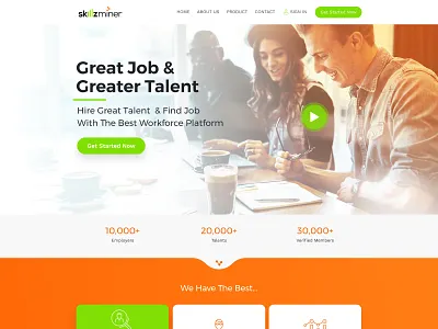 Skillzminer Homepage ui web web design website design