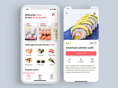 Sushi App UI app dailyui design interaction interface ios mobile mockup ui ux