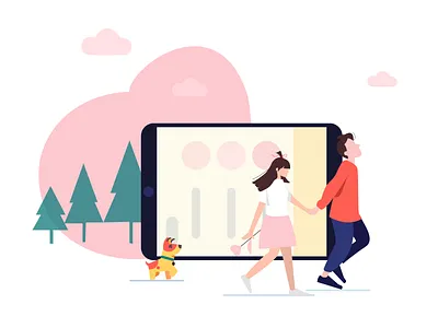 花遇项目插画小场景1 ui 应用 插图 设计