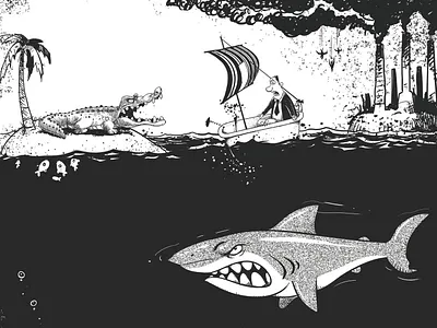 Caught between a rock and a hard place editorial illustration illustration